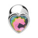 Booty Sparks Rainbow Prism Heart Anal Plug Silver Medium