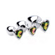 Booty Sparks Rainbow Prism Heart Anal Plug Silver Medium